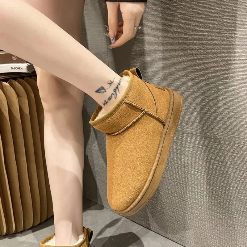 Женские короткие зимние ботинки Litfun Теплые ботильоны из натуральной шерсти на