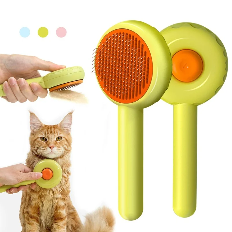 

Cat Hair Removal Comb Pet Cat Brush Self Cleaning Slicker Comb for Kitten Dogs Hair Scraper Pet Grooming Tool Cat Accessories
