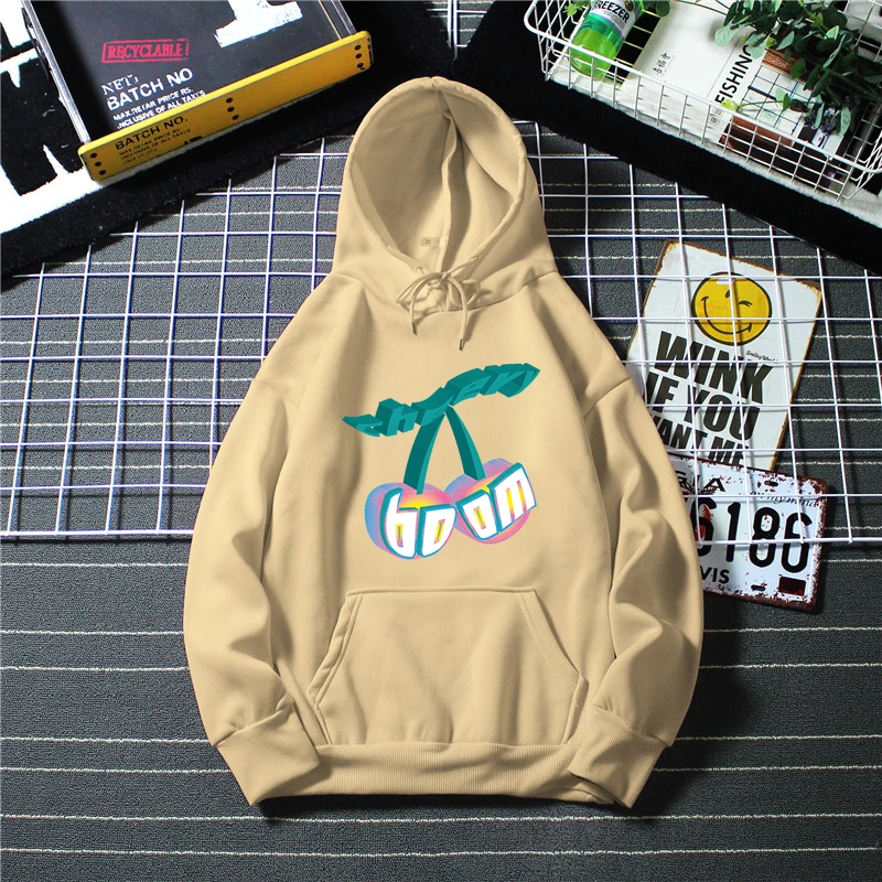 

Y2K Men's Women's Hoodies Fashion Harajuku Sweatshirts Hoodies Cartoon Boom Cherry Print Sweatshirts Streetwear Tops