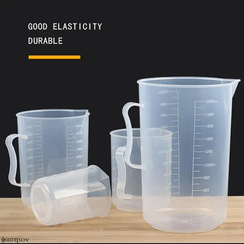 

250/500/2000ml Transparent Kitchen Laboratory Plastic Measuring Cup Graduated Volumetric Container Tool 1 Pcs