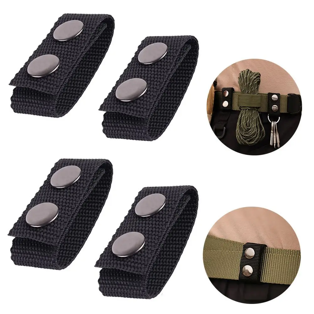 1/4/8Pcs Durable Portable Double Snaps Outdoor Heavy Duty Belt Keeper Belt Buckle Nylon Strap