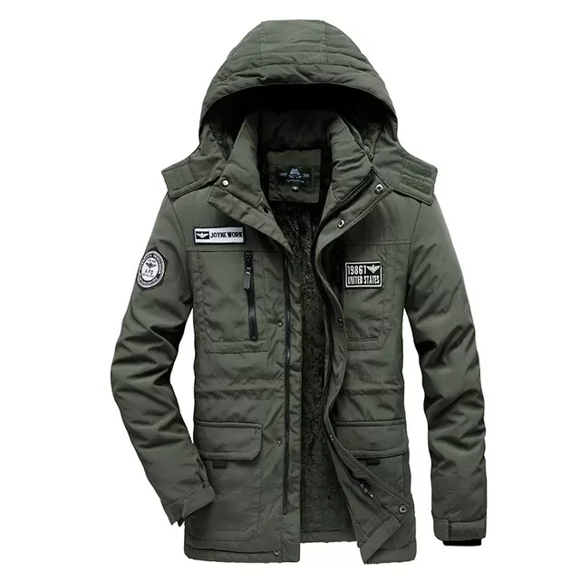 

NEW IN Winter Parkas 2023 New Fleece Warm Thick Hooded Jackets Coat Men Autumn Outwear Fashion Casual Tactics Military Parkas Me
