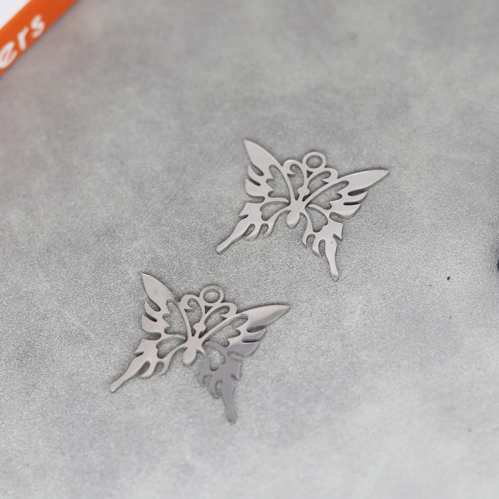 

3 шт./партия, подвески-бабочки из нержавеющей стали