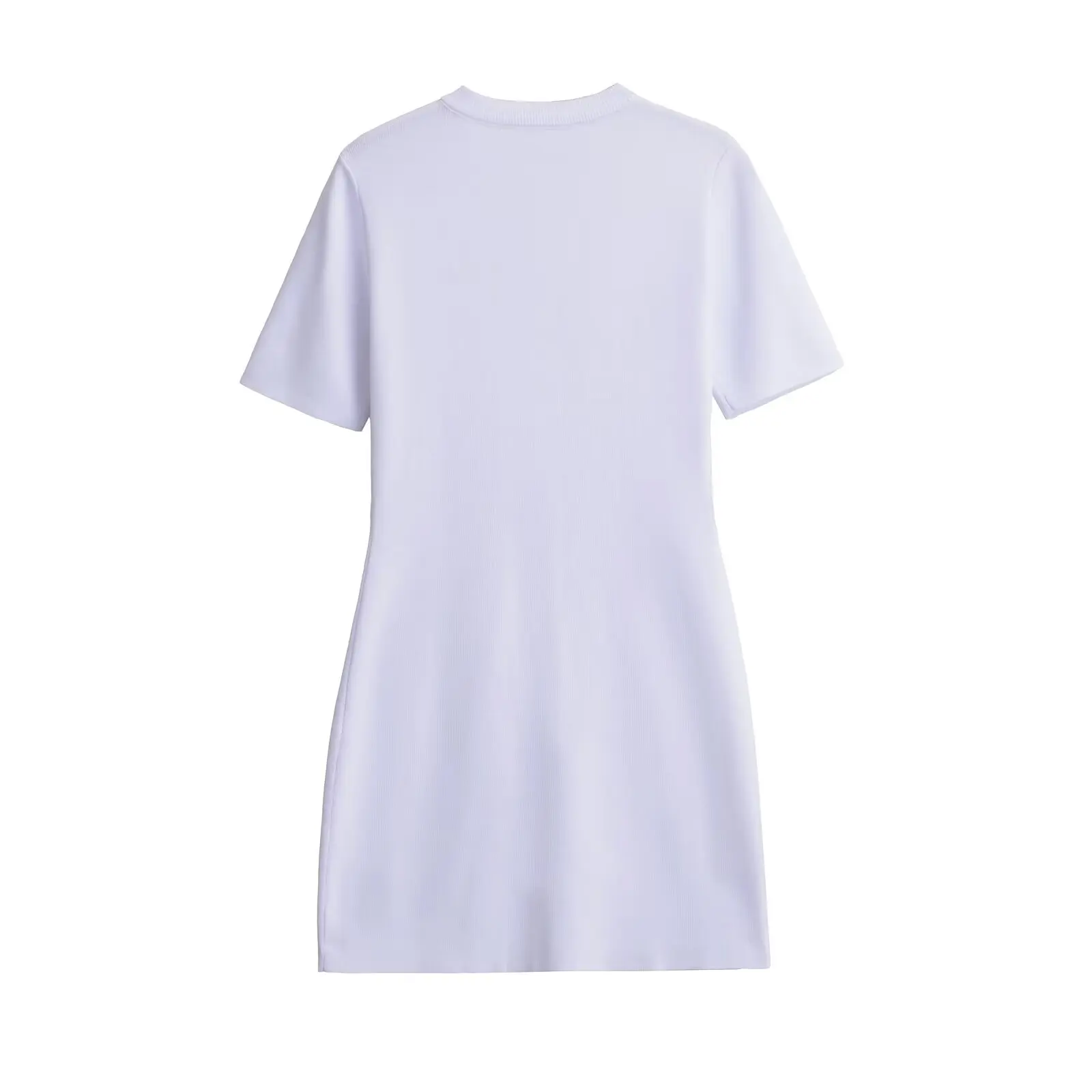 TRAF женские элегантные однобортные трикотажные платья тонкие с коротким рукавом