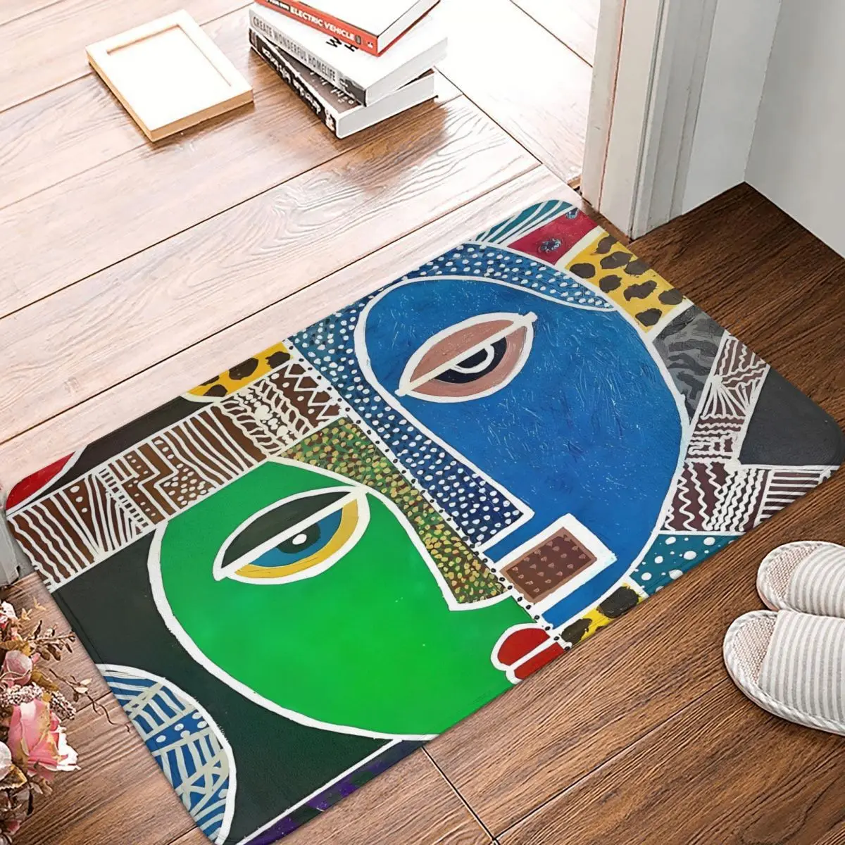 

Африканский Противоскользящий напольный коврик, кухонный коврик, красочный этнический напольный ковер, домашний декор