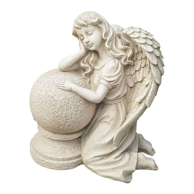 

Garden Angels Outdoor Statue Angel Resting On Ball Garden Figurine Waterproof Resin Memorial Statue Angel Sculpture For Porch