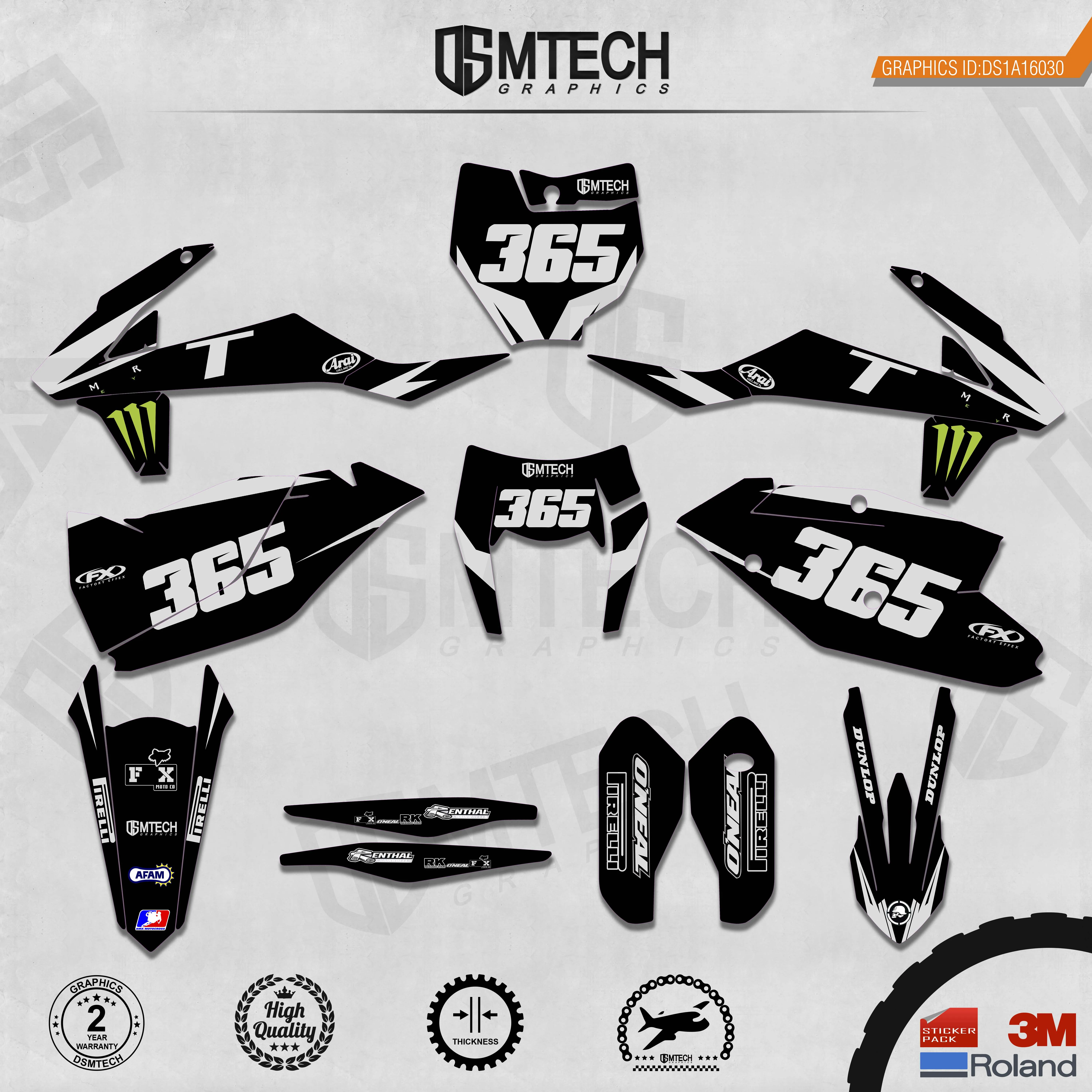 DSMTECH Customized Team Graphics Backgrounds Decals 3M Custom Stickers For KTM 2017-2019 EXC 2016-2018 SXF  030