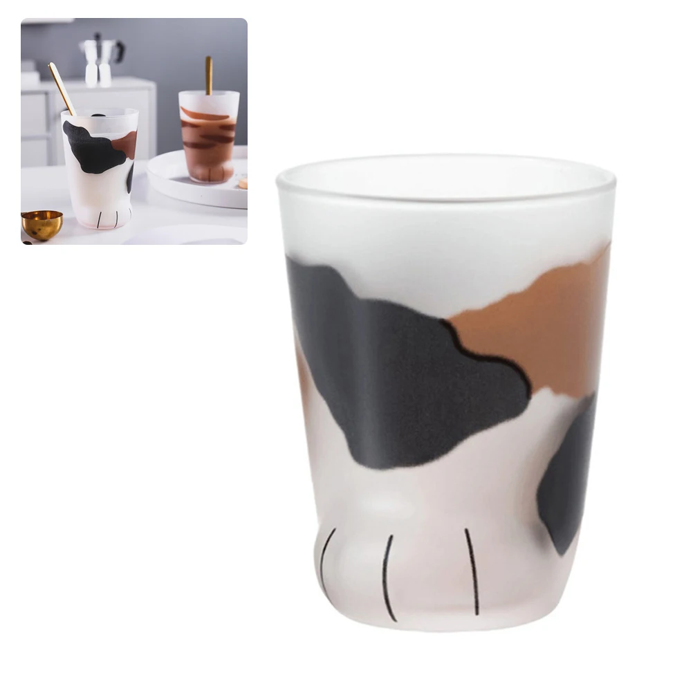 1 Pcs Cute Cat Paws Glass Tiger Paws Mug Office Coffee Mug B
