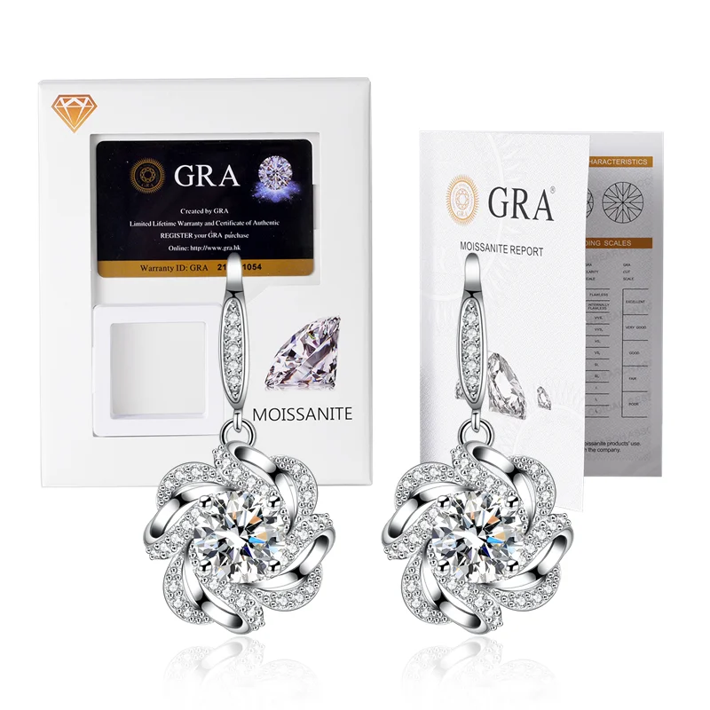 

Luxury Gra mossanite one-carat earring pendant star-studded zircon fashion jewelryearrings for women