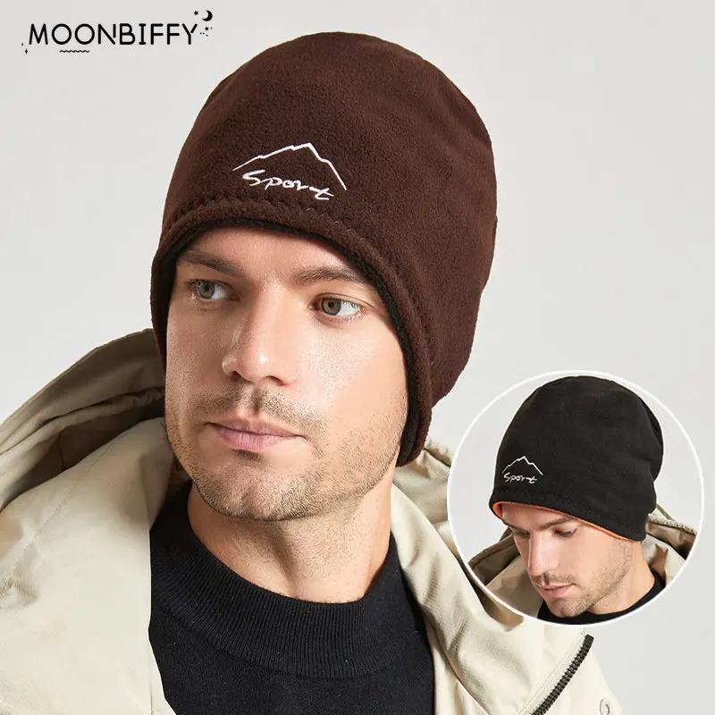 

Winter Warm Ear Cover Cap Soft Men Ski Snowboard Cycling Skin-friendly Hiking Polar Fleece Running Windproof Hat