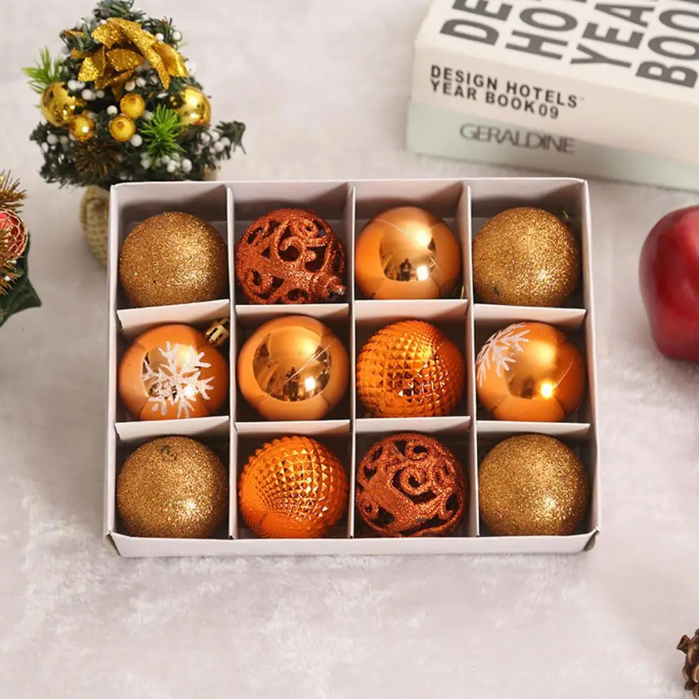 

Подвесные шары 12 шт., привлекательные небьющиеся пластиковые подвесные шары на рождественскую елку для вечерние