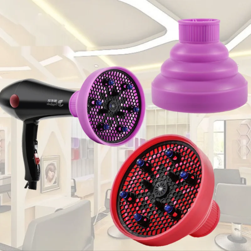 

High Temperature Resistant Silica Gel Hairdryer Diffuser Cover Collapsible Hairdryer Accessories Hairdressing Salon Tools