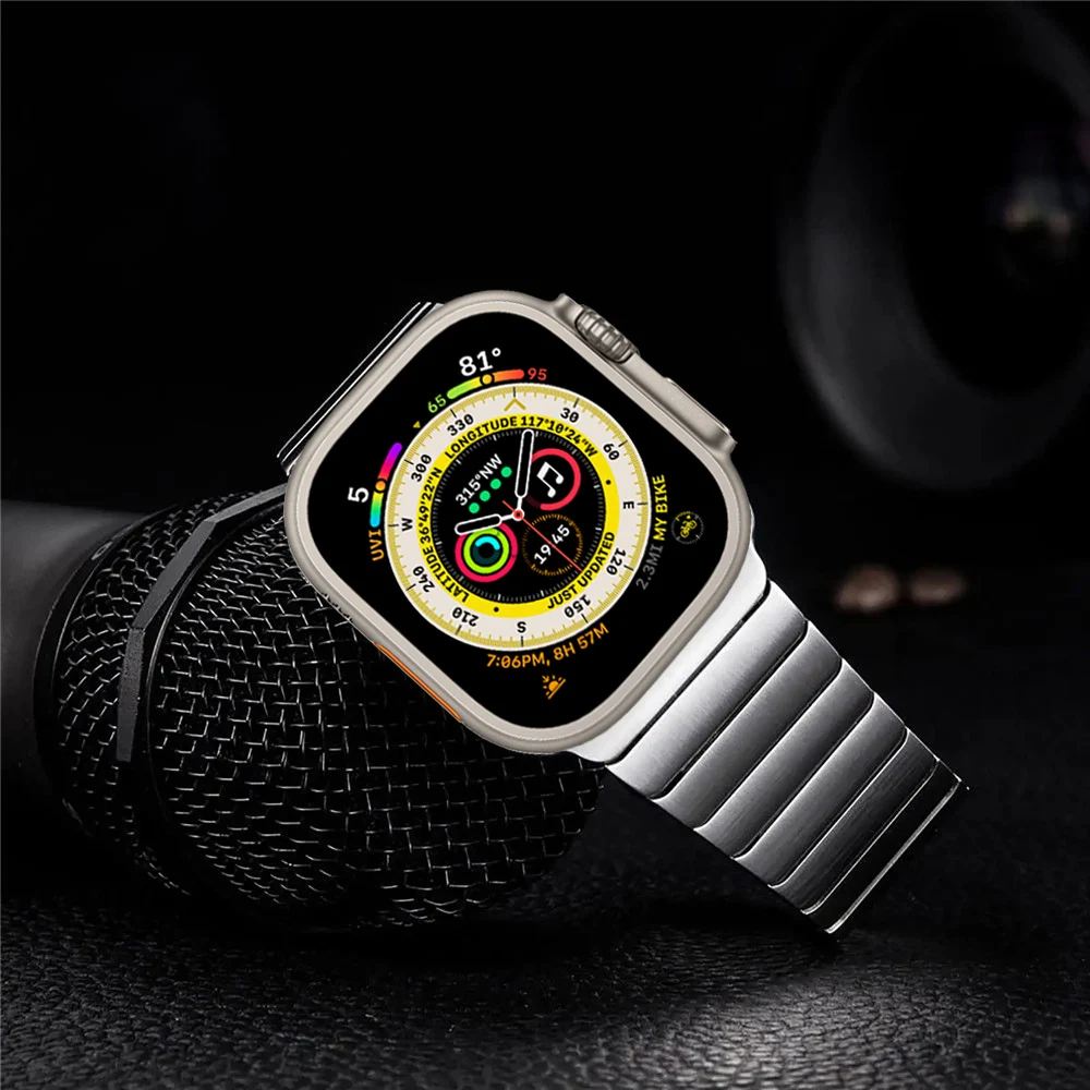 

Ремешок из нержавеющей стали для Apple Watch Ultra Series 8 7 41 мм 45 мм 49 мм, браслет для смарт-часов iWatch SE 6 5 4 3 40 мм 44 мм 42 мм 38 мм