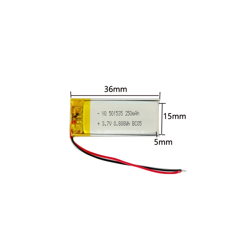 

Li-Ion Cell Li-Ion Battery 501535 250mah 3.7v For Mp3 Headphone Headset Blutooth