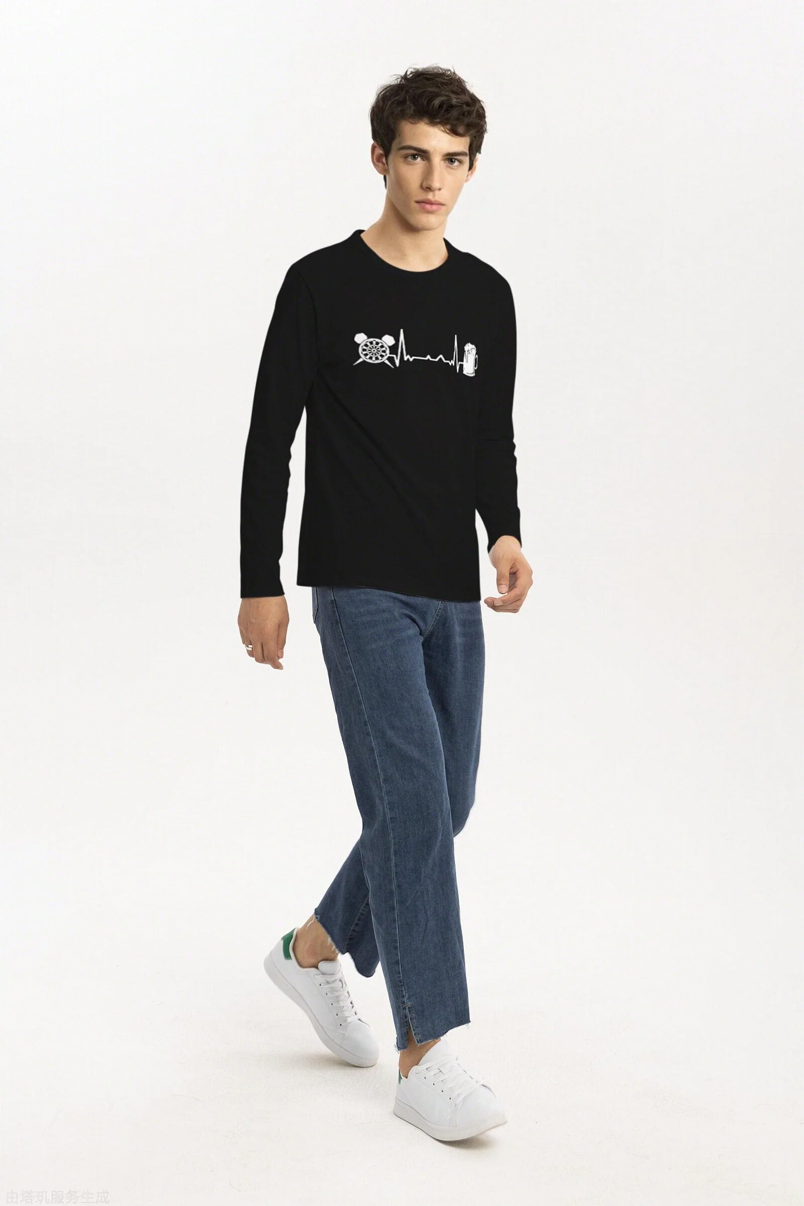 TARCHIA Новинка 2023 Мужская футболка оверсайз дешевая облегающая с волнистым