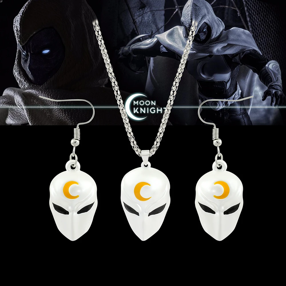 

Disney Moon Knight Marc Spector Necklace Marvel Superhero Cosplay Costumes Accessories Disney Charms Jewelry Pendant Necklace