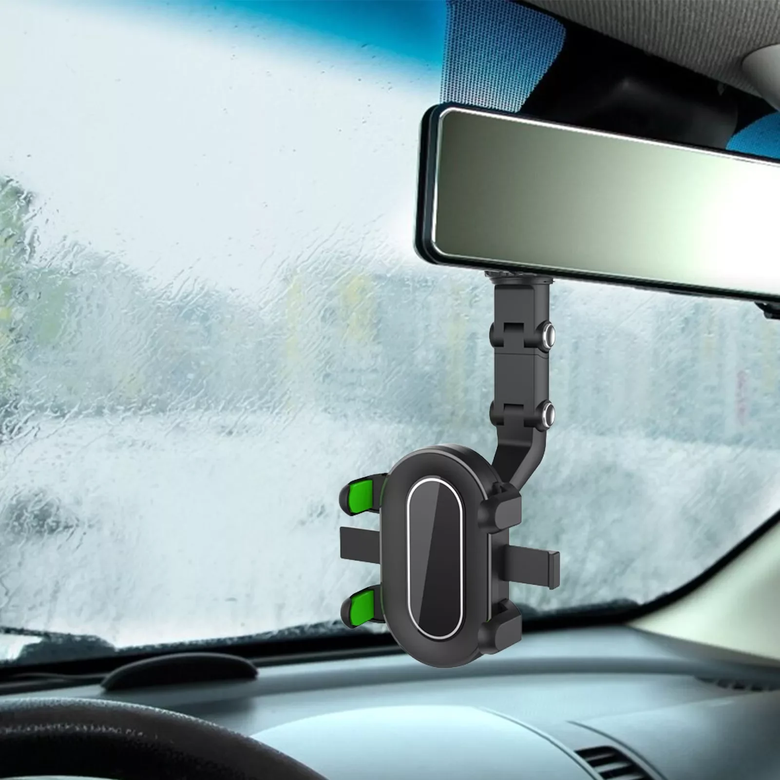 

Rearview Mirror Holder 360 Degree Mount For Car Car Mount Clip Suitable For Most 2.3-3.7 Inch Mobile Phones