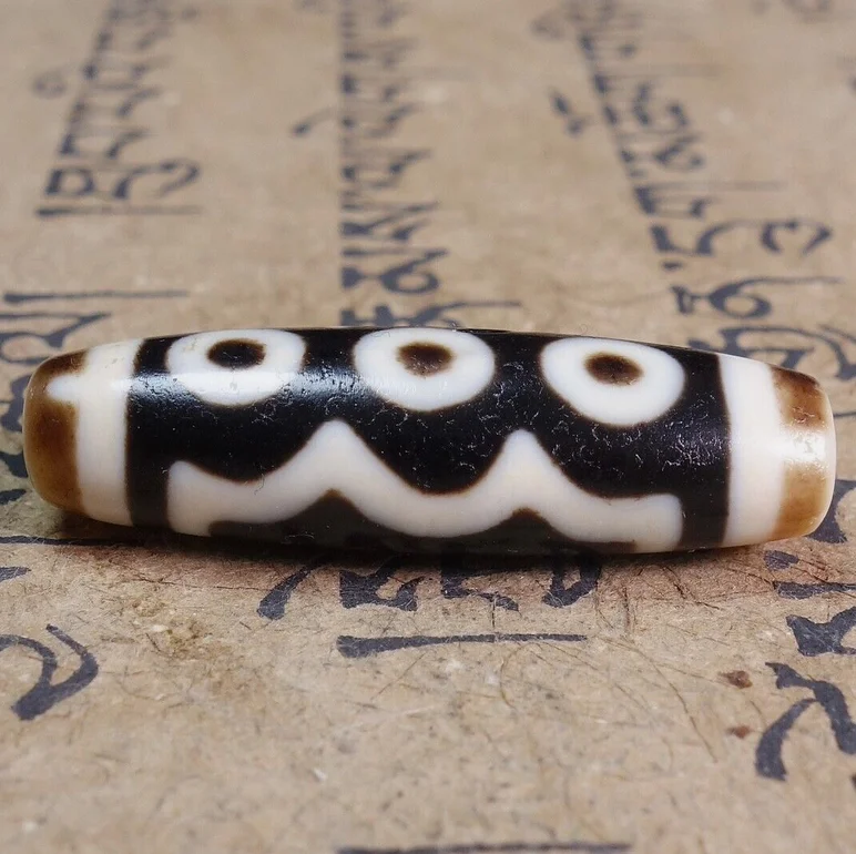 Древние тибетские бусины Дзи старый агат редкий 5-глазный тотем