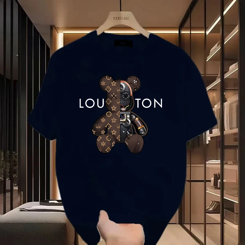 Футболка мужская с принтом Классическая хлопковая дышащая коротким рукавом