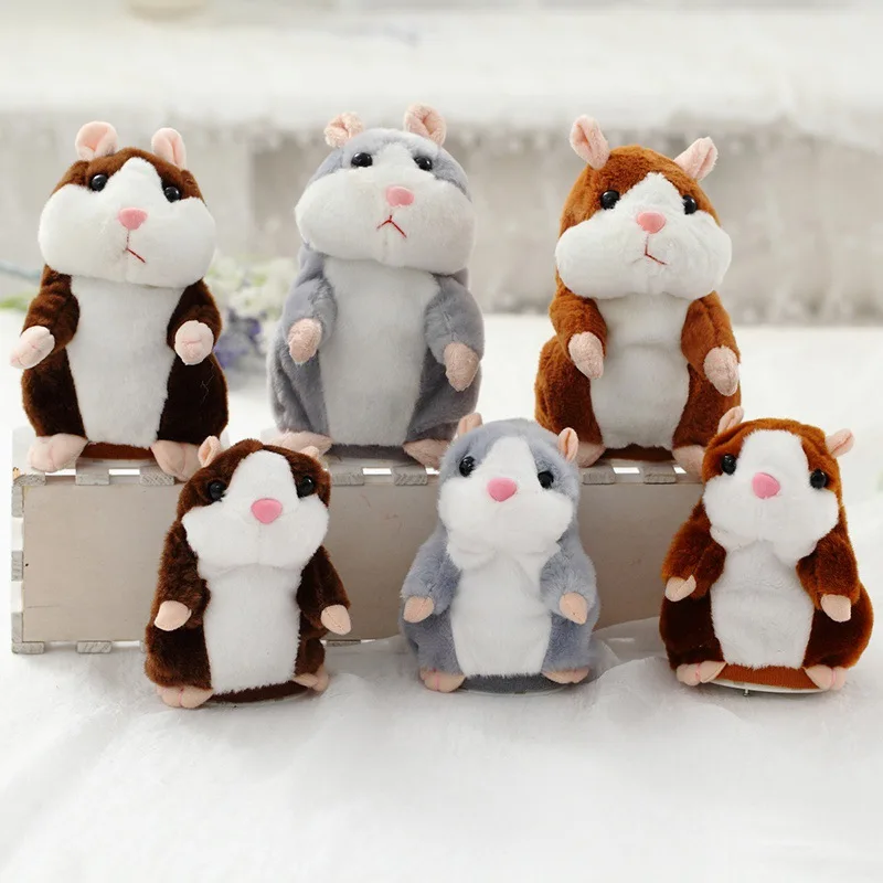 

New Promotion 18cm Lovely Talking Hamster Speak Talk Sound Record Repeat Stuffed Plush Animal Kawaii Hamster Toys christmas gift