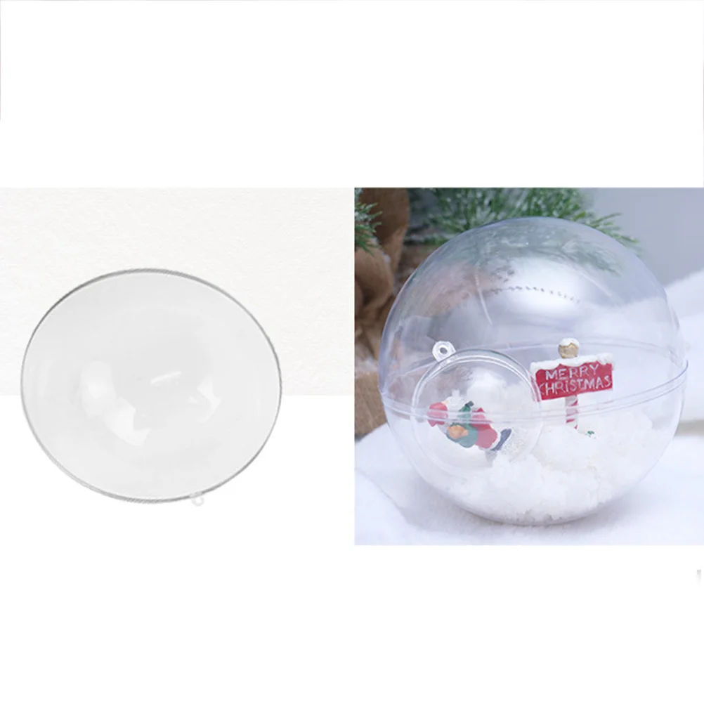 

12pcs Clear Fillable Ornament Clear Christmas Bauble Sphere for DIY Craft Wedding Party Decor