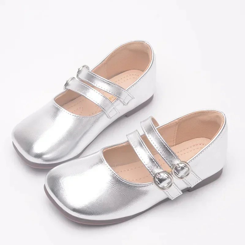

Child Girl Shoe Flat Heel Casual Ballet Shoes with Square Toe 2023 Spring Autumn Vintage Mary Jane Ballerinas Shoes for Girls