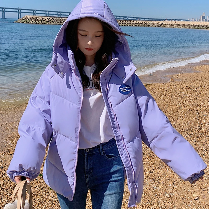 EHQAXIN New 2022 Women's Cotton Clothes Casual Korean Loose Hooded Cotton Clothes Bread Clothes Thickened Short Jacket Coats S-L