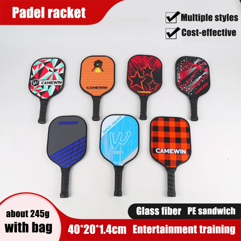 

Padel Cricket Racket Beach Racket Fiberglass Eva 40*20*1.4cm 245g Entertainment Train Cost-effective Durable With Bag Children