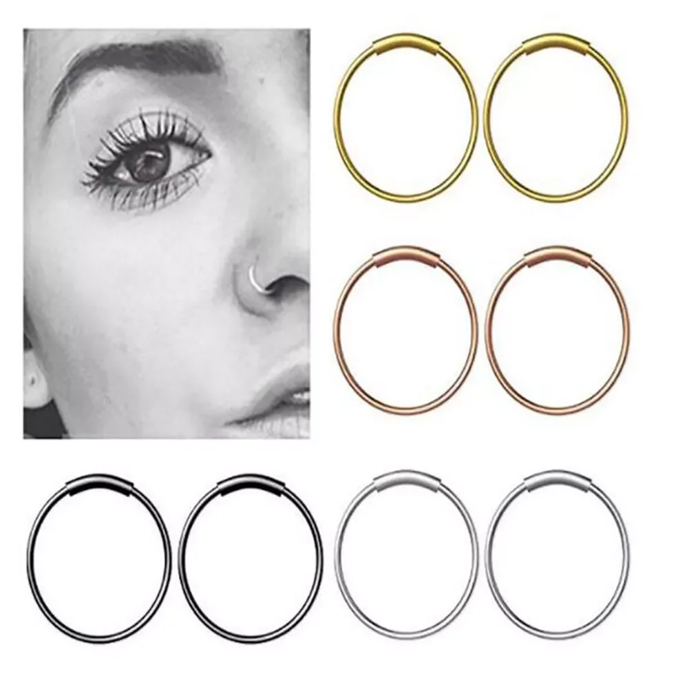 

Surgical Steel Nose Hoop Nose Ring Stud Punk Style Body Piercing Jewelry Nose Lip Cartilage Tragus Helix Ear Piercing