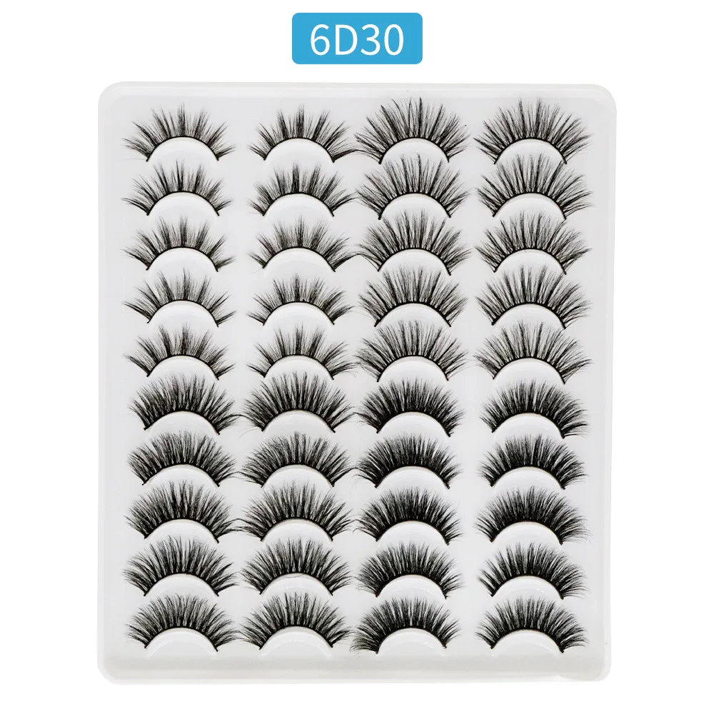 20 Pairs 6D Mink Lashes Bulk Faux Thick Long Wispy Natural Pack Short Wholesales False Eyelashes |