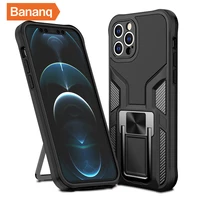 bananq bracket shockproof magnetic vehicle case for iphone 7 8 plus 11 12 mini xs pro max x xr se 2020 stand phone cover