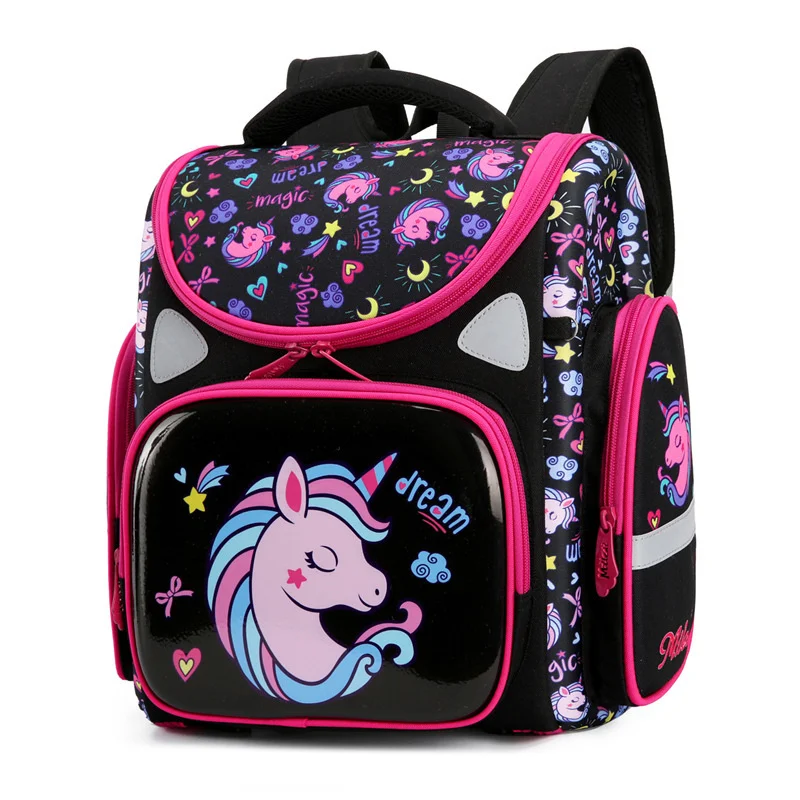 

New 2023 Girl School Backpack Orthopedic 3D Unicorn Pattern Boys Book Bag Primary School Bags Girls Knapsack Mochila Escolar