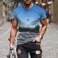 trendy t shirt wind direction compass mens oversized t shirt 3d printing fashion mens short sleeve casual cropped top