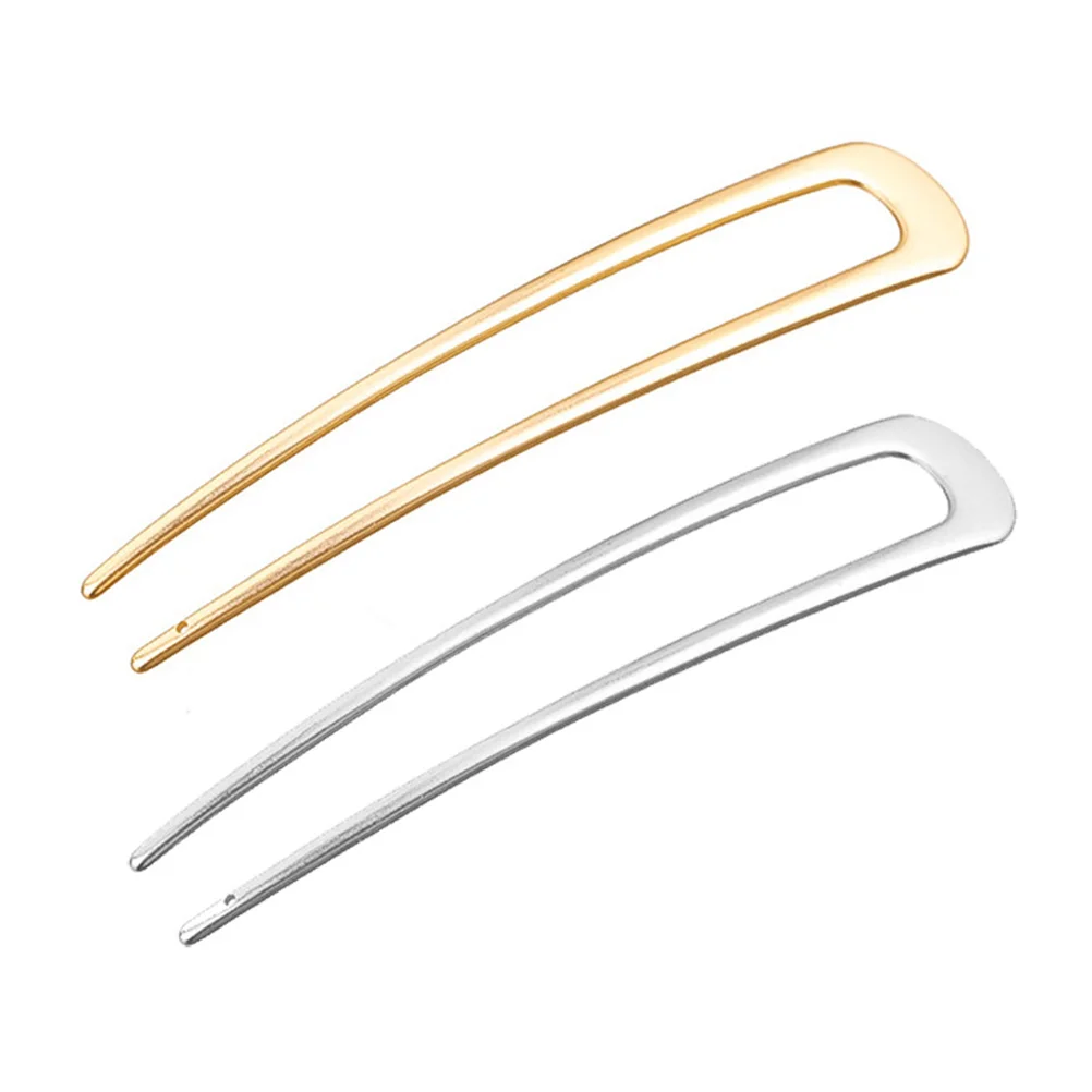 

4 PCS Hair Stick Alloy Hairpin Barrettes Women Updo Clip Goody Clips U-shape Claw