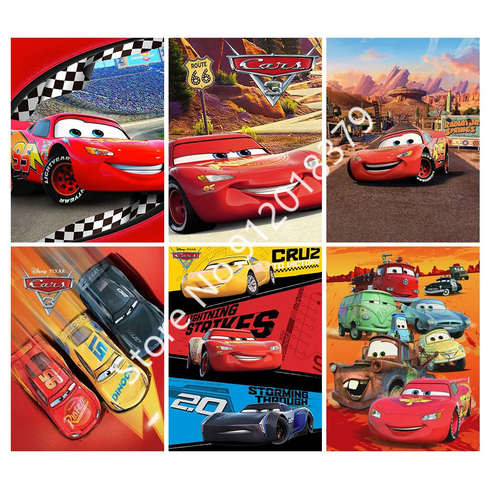 

Disney Lightning McQueen Diamond Painted Car 5D DIY Cartoon Art Character Mosaic Cross Stitch Rhinestone Kit Home Decor
