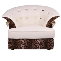 modern luxury leather sofa with copper leopard cloth sofa