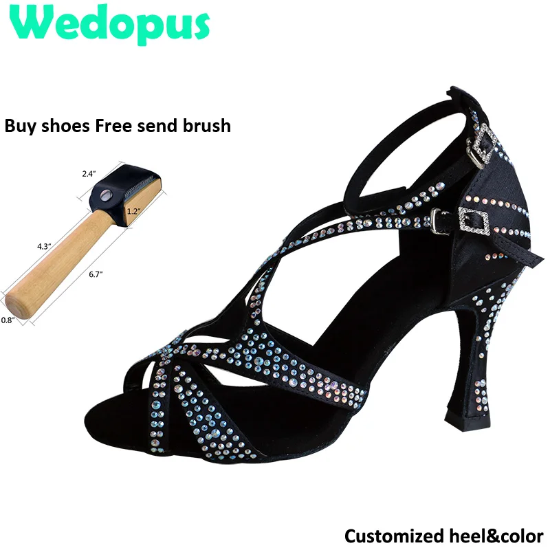 Женские атласные туфли Wedopus для латиноамериканских танцев обувь сальсы цвет