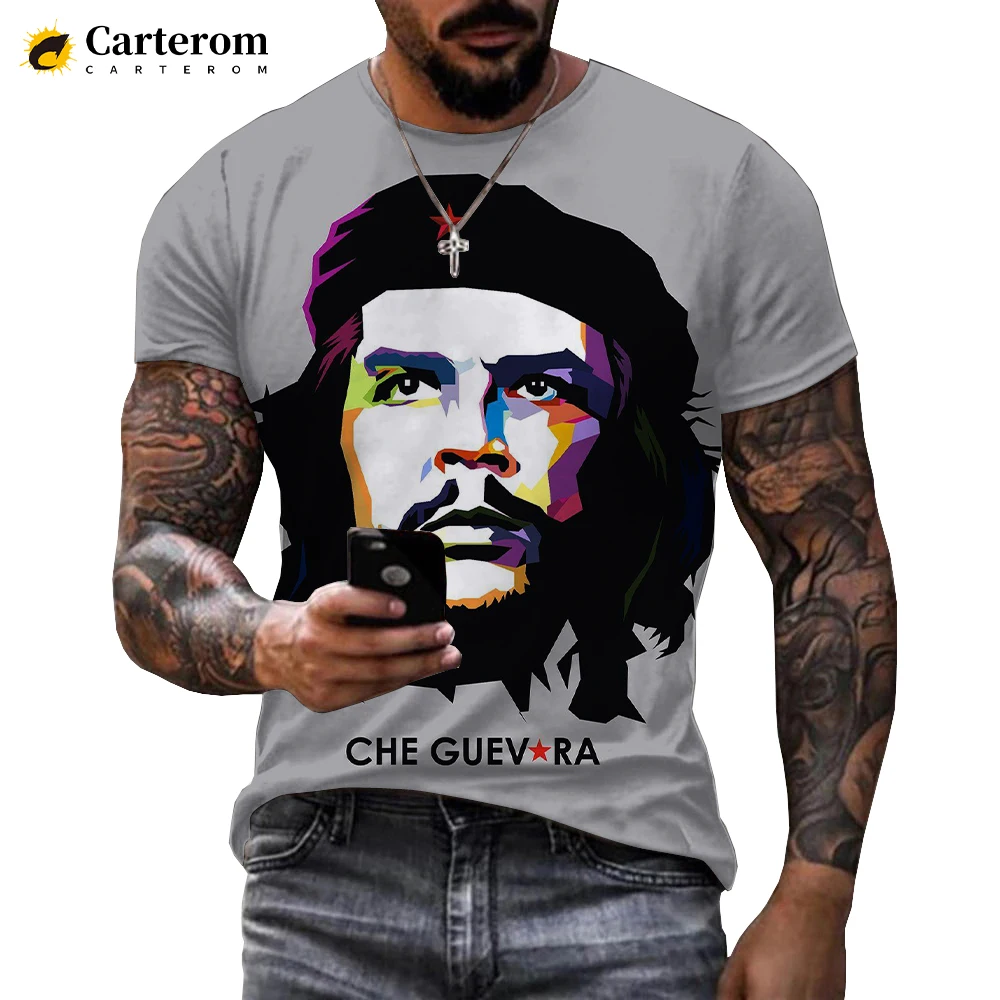 

Новинка 2022, модная футболка Che Guevara с 3D принтом, мужская и женская летняя повседневная футболка с коротким рукавом, уличная одежда в стиле Хар...