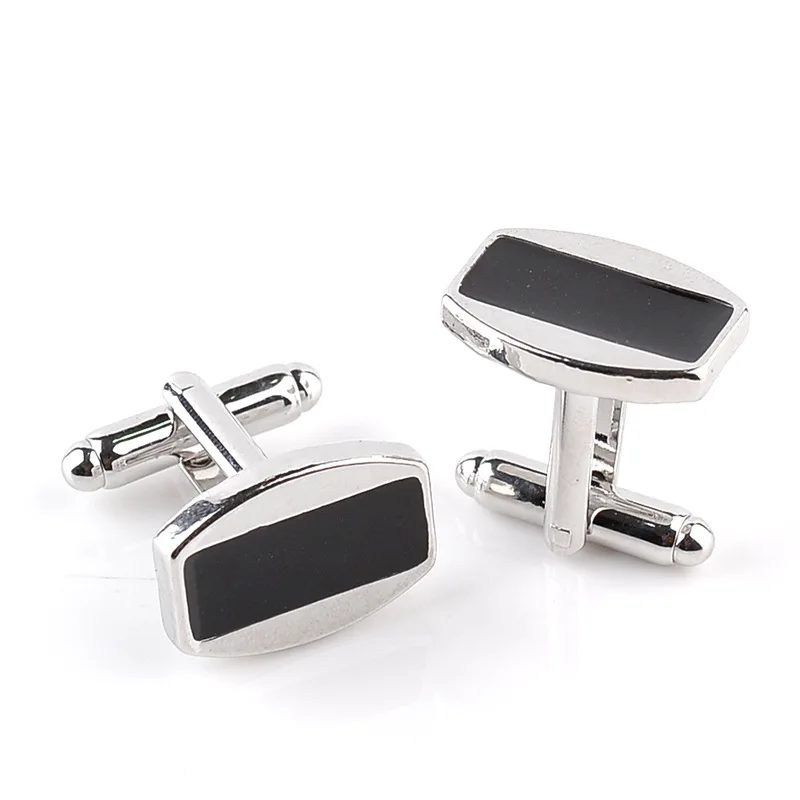 

1.9*1.3cm Rectangle French Shirt Black Crystal Cufflinks Wedding Guest Gift In Lot Pilot Accessories Jewelry With Free Shipping