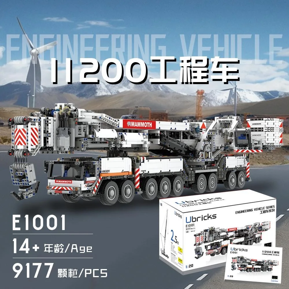 

Technical Liebherrs Crawler Crane LTM11200 Remote Control Electric Engineering Building Blocks Bricks MOC 20920 Kids for Toys