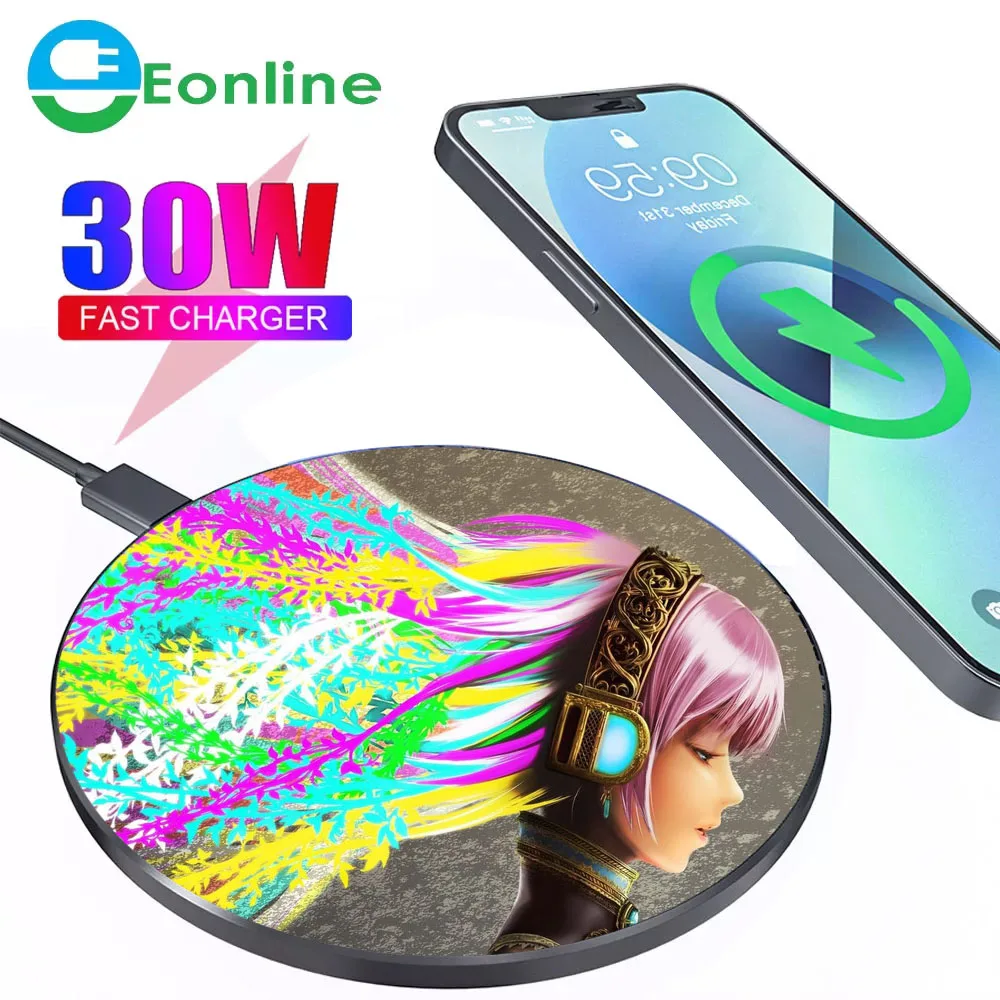 

EONLINE Cartoon Minions 30W Wireless Charger For iPhone 14 Pro Max X Xr Fast Charging For Samsung S10 note 9 Xiaomi Qi Chargers