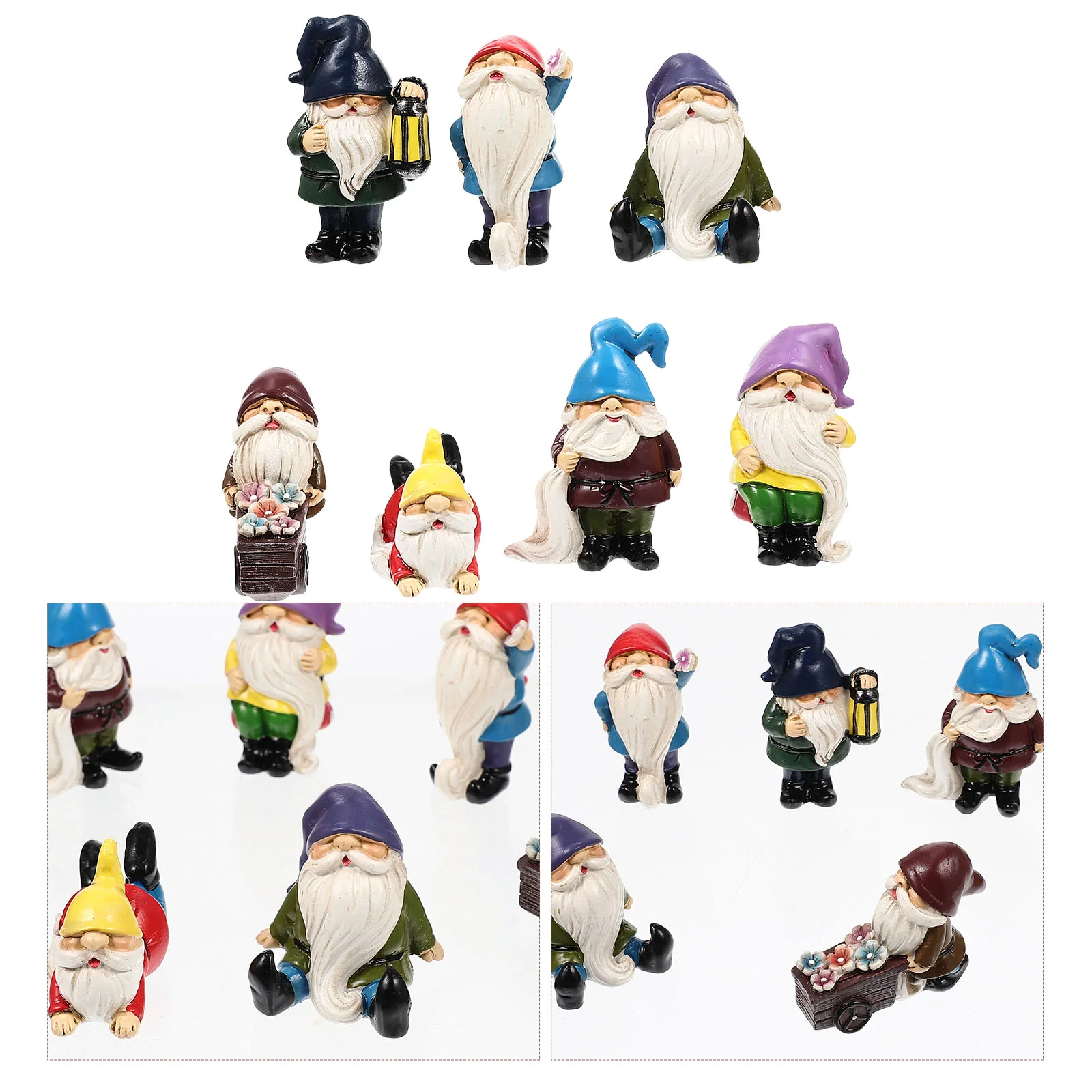 

Gnomegarden Resin Gnomes Figurines Christmas Mini Statue Miniature Sculpture Santa Ornament Figurine Elfdecor Dwarf Claus Micro
