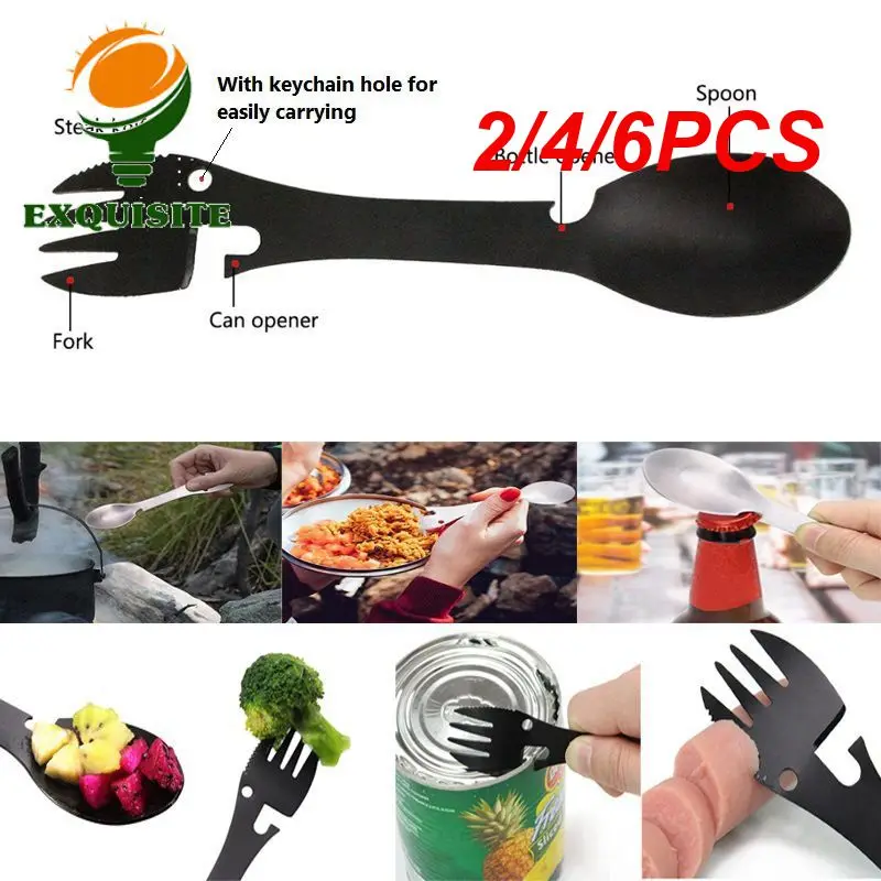 

2/4/6 шт., ложка-вилка из нержавеющей стали
