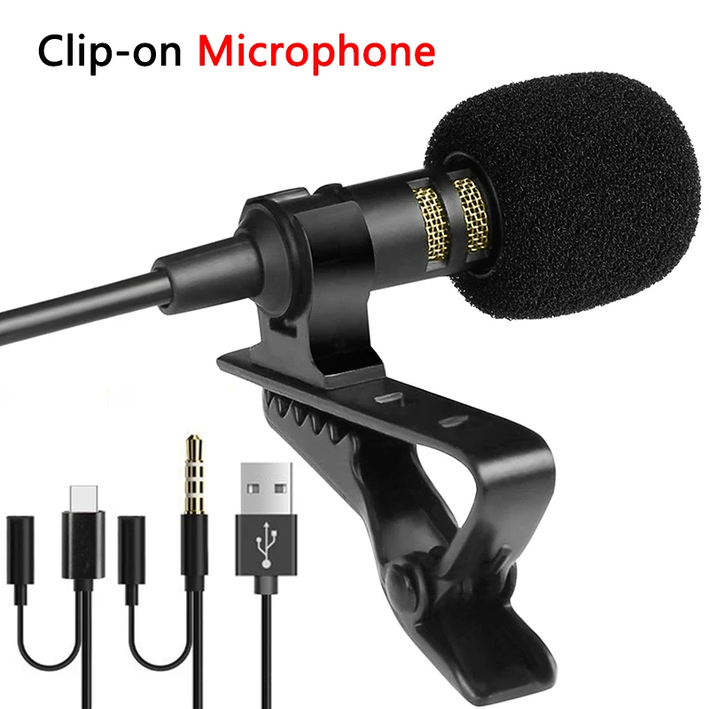 Мини-микрофон петличный с металлическим зажимом USB Type-C 1 5 мм | Электроника