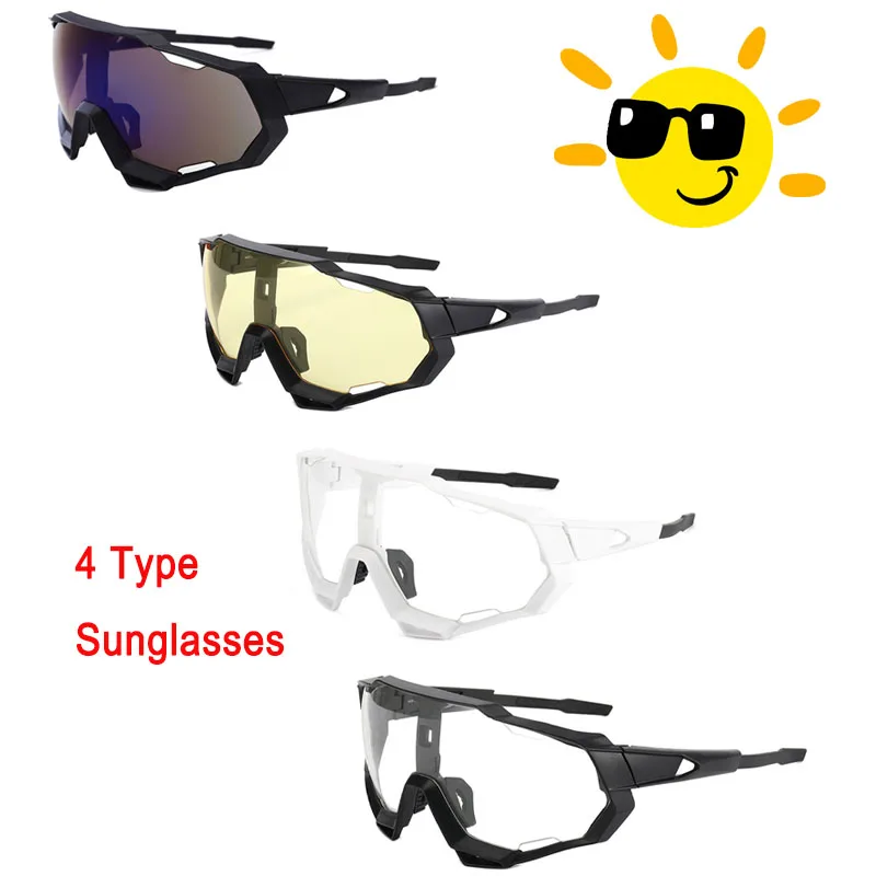 

Men Sunglasses Matte Black Sports Goggles Anti-UV Women Color Changing Polarized Bicycle Riding 2021 Sun Glasses