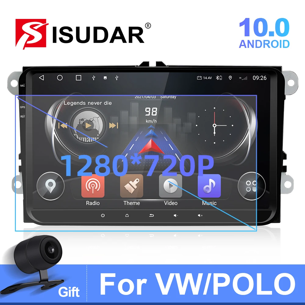 Автомобильный радиоприемник Isudar Android 10 для Volkswagen Golf POLO SKODA Fabia Octavia с Carplay Androidauto