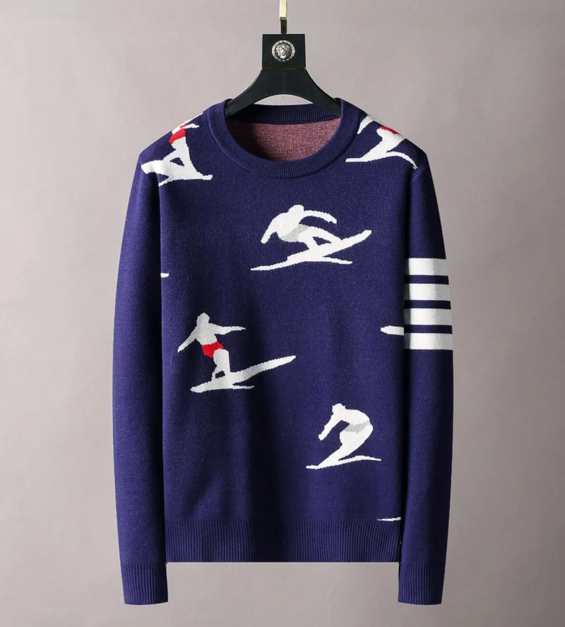 

New 2021 Luxury Gentleman Cotton Classic Striped surfing Casual Sweaters Pullovers Asian Size Homme High Quality Drake #A394