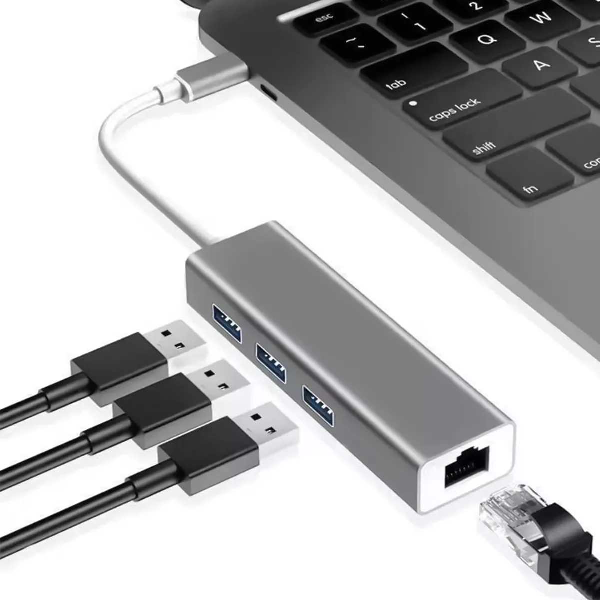 Адаптер Ethernet с 3 интерфейсами 2 0 дюйма RJ45 сетевая карта Lan USB адаптер для Mac iOS Android