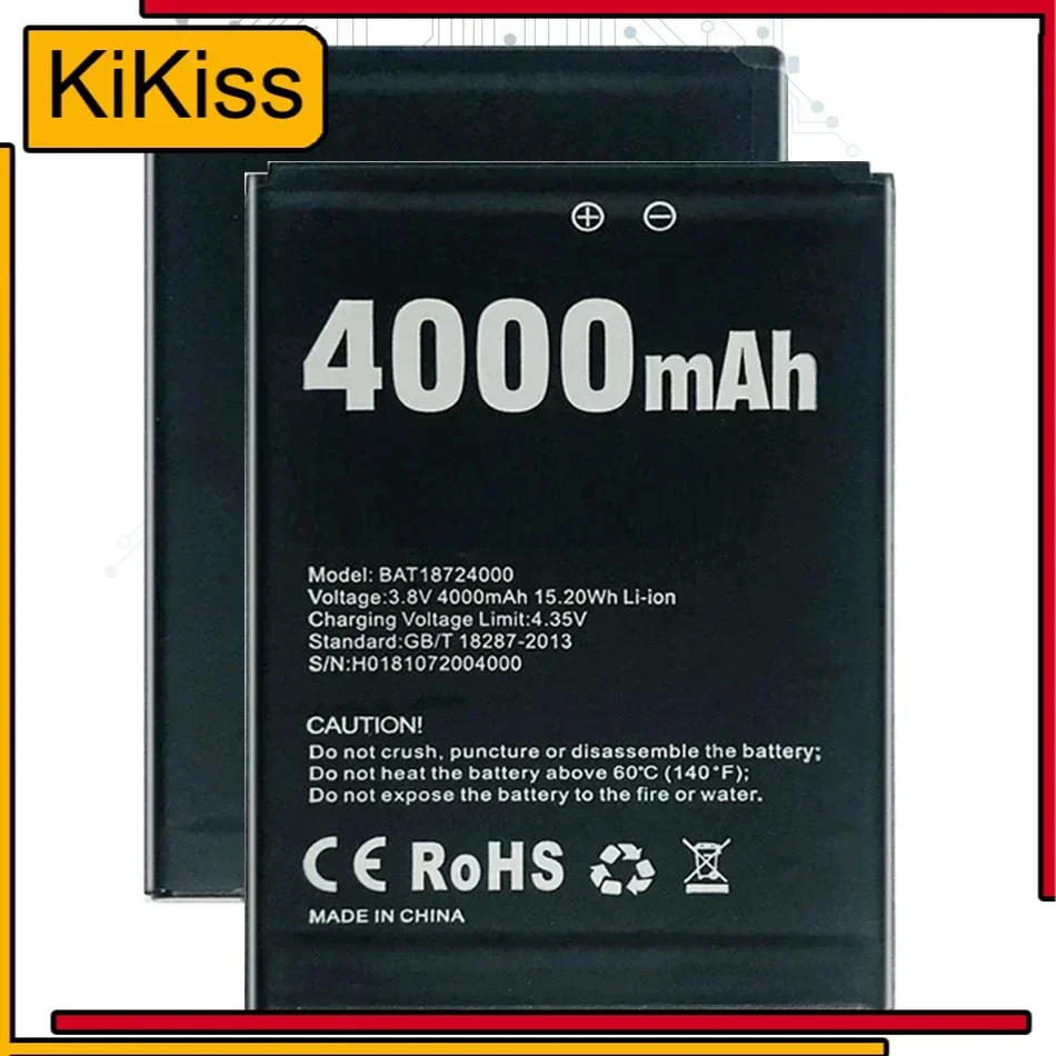 Кикиас БАТ 18724000 Аккумулятор 4000 мАч для аккумуляторов Doogee X70 Bateria