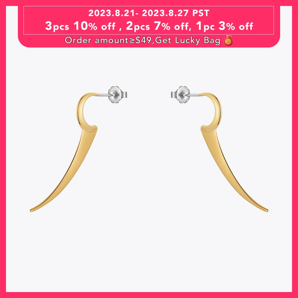 

ENFASHION Pendientes C Shape Blade Punk Drop Earrings For Women Stainless Steel Gold Color Earings Fashion Jewelry Dropshipping